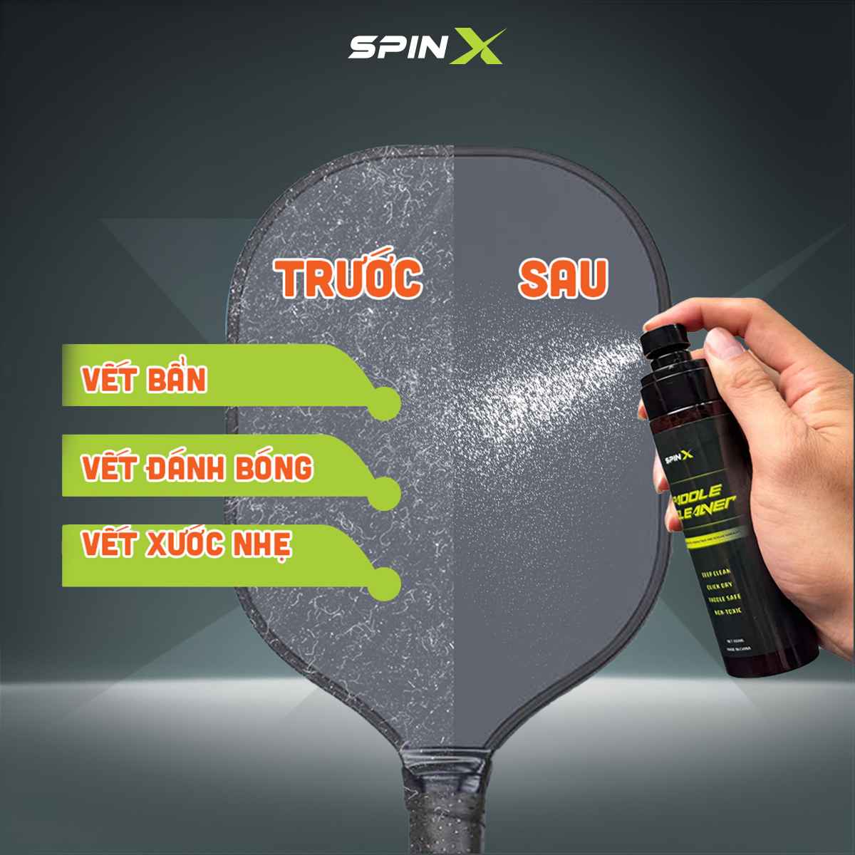 Chai Vệ Sinh Vợt Pickleball SPINX Chính Hãng - Dạng Xịt - Dễ Sử Dụng, Giữ Sạch Bề Mặt Vợt, Tăng Tuổi Thọ - Tiên Lợi